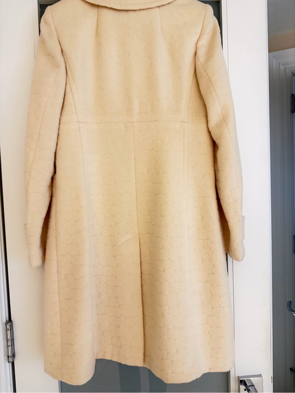 Milly Cream Long Sleeve A-Line Dress Coat